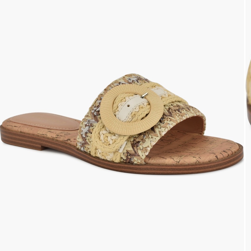 NINE WEST Pappy Sandals Light Natural 9 NEW